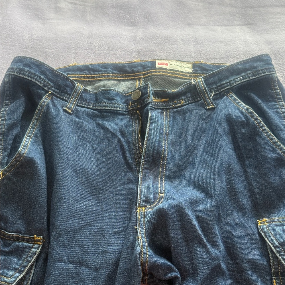 Wrangler Dark Blue Relaxed cargo jeans